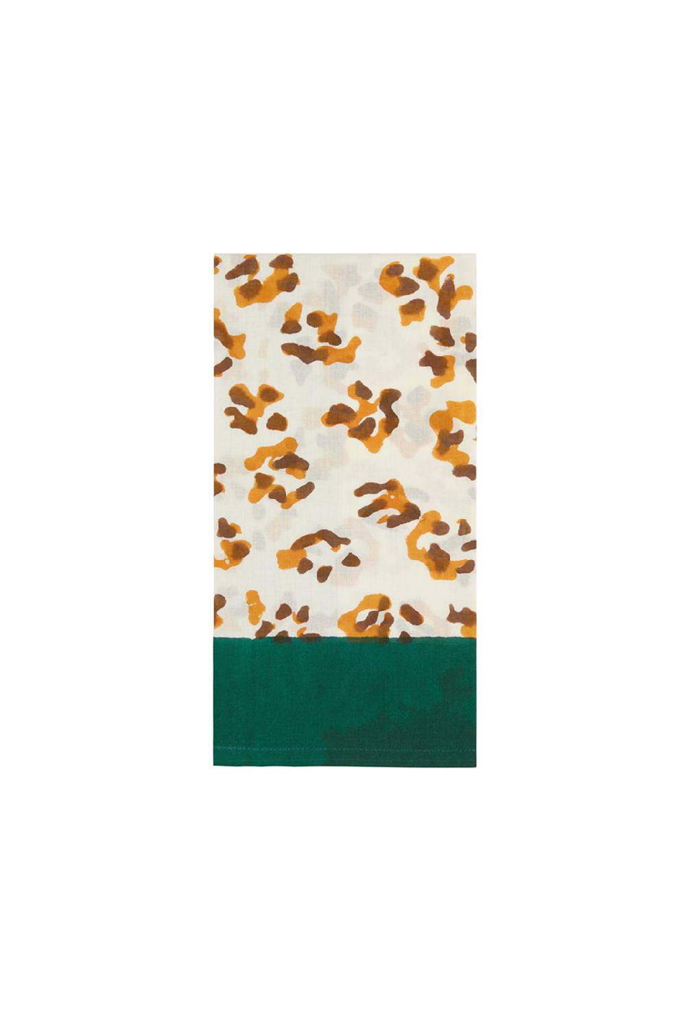 Lisa Corti tovagliolo cotone 50x50cm leopard touch brown Presa