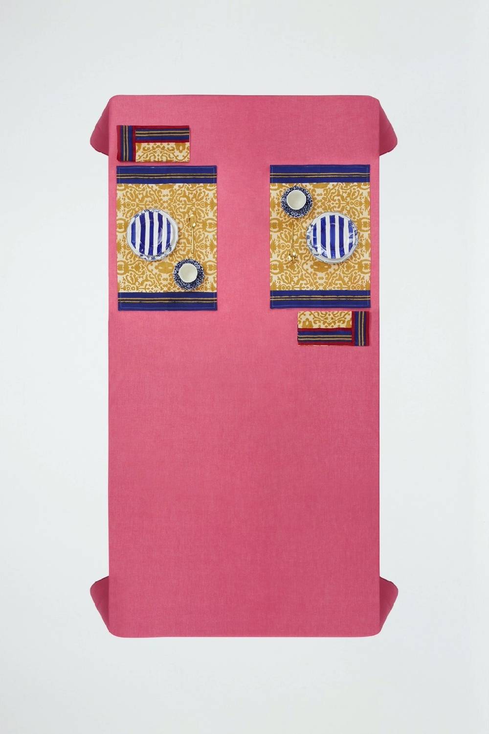 Lisa Corti tovagliolo cotone 50x50cm damask stripes chutney Sconto