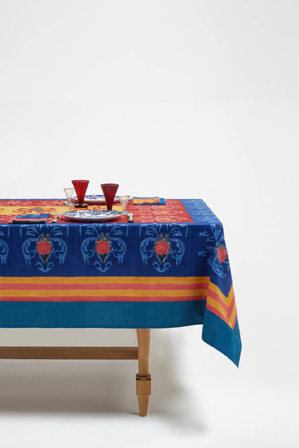 Lisa Corti telo cotone 140x240cm brocade royal blue Italia
