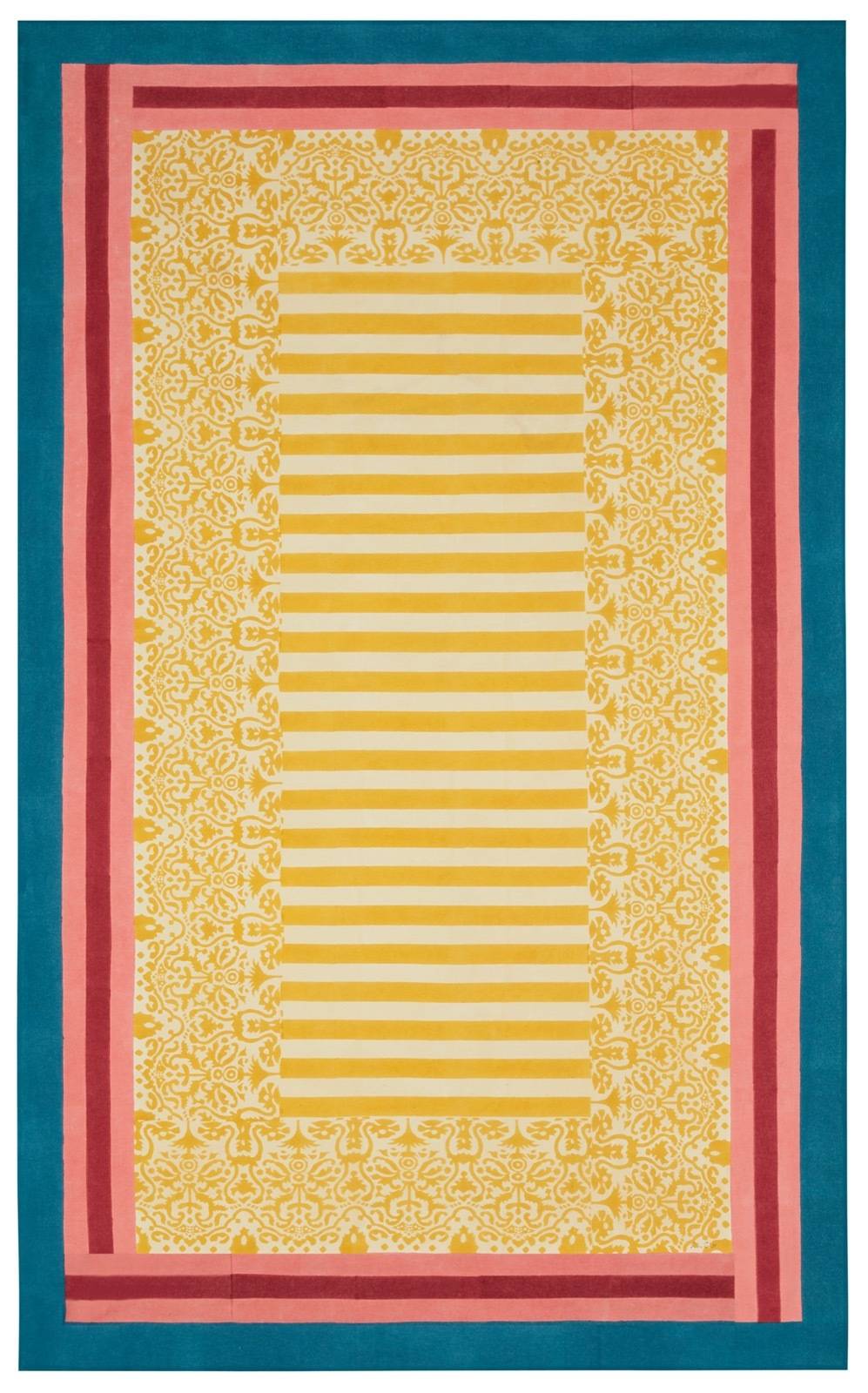 Lisa Corti telo cotone 140x240cm damask design gold In Linea