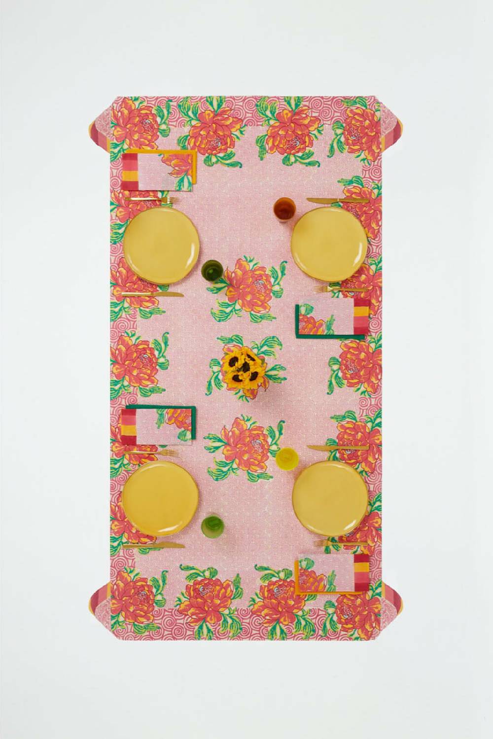 Lisa Corti telo cotone 140x240cm camelia magenta pink Qualità
