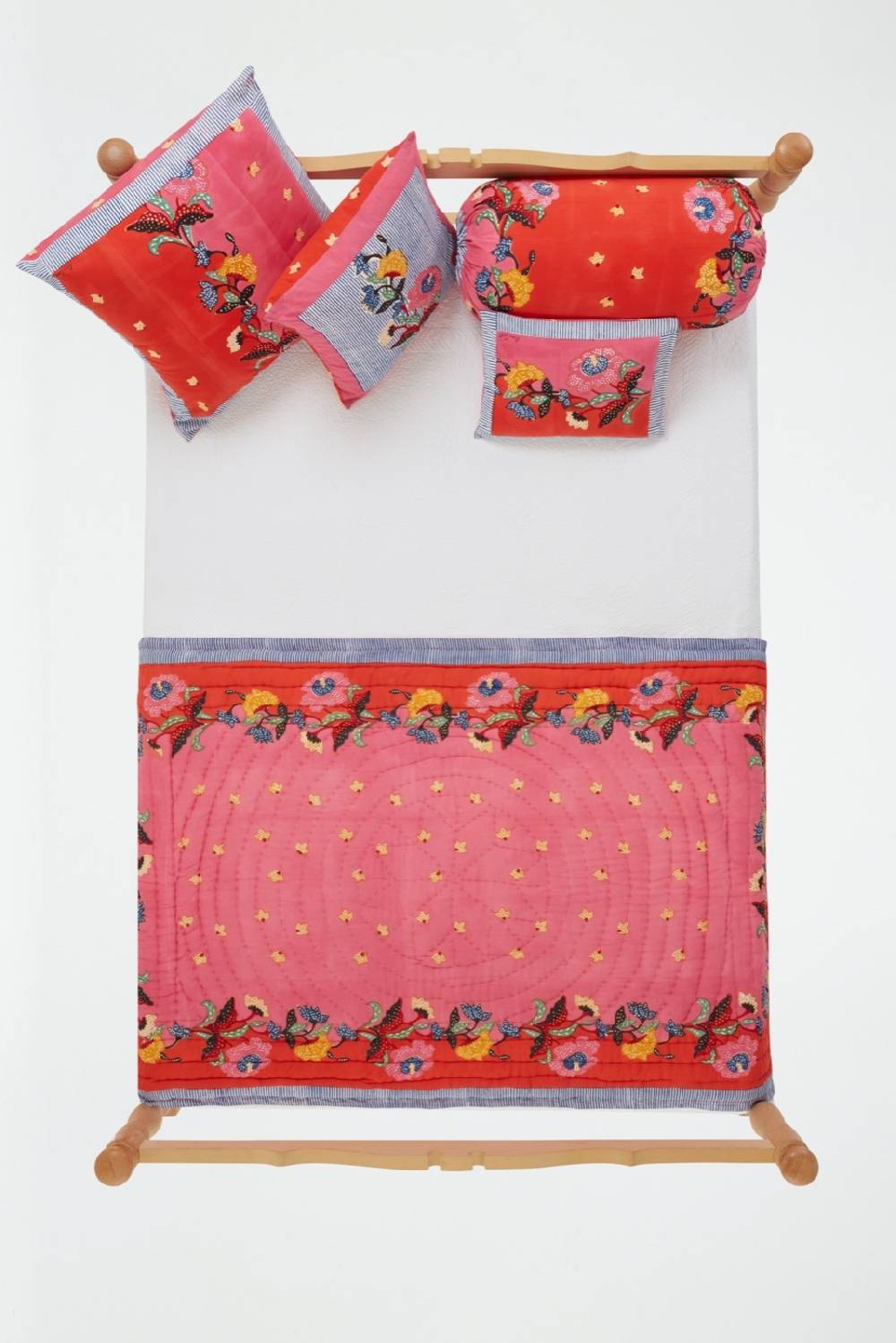 Lisa Corti trapunta reversibile 110x180cm indonesian red rose Consegna Veloce