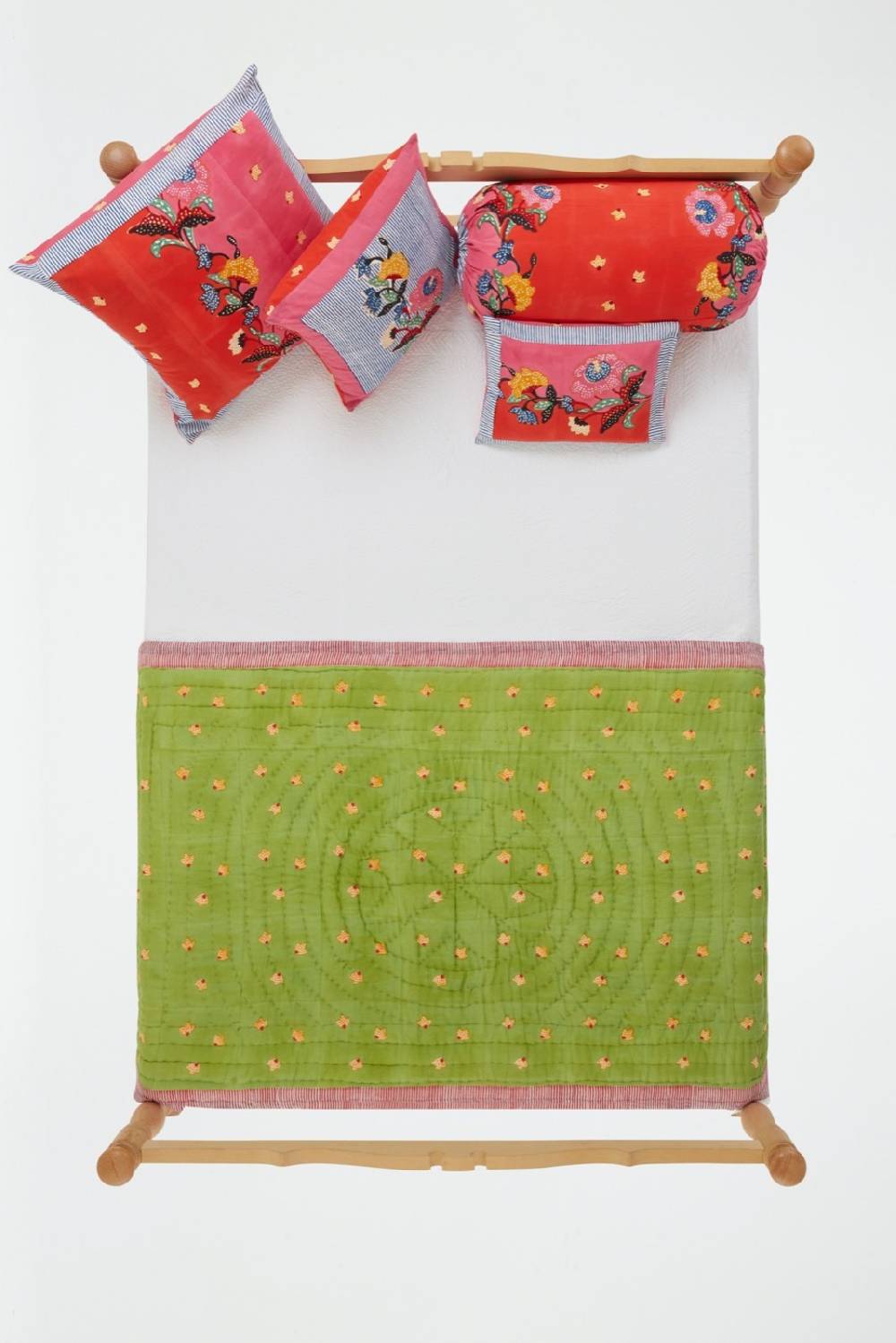 Lisa Corti trapunta reversibile 110x180cm indonesian red rose Consegna Veloce