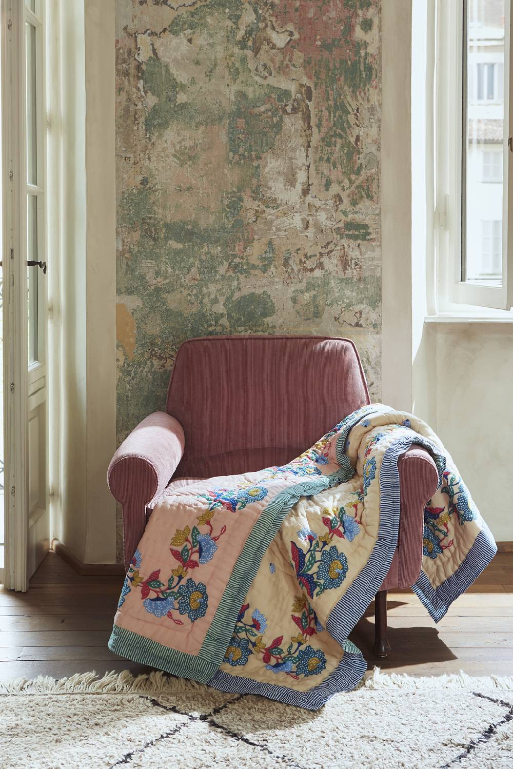 Lisa Corti trapunta reversibile 110x180cm cutter brooks x lisa corti indonesian natural cold Soddisfazione Garantita