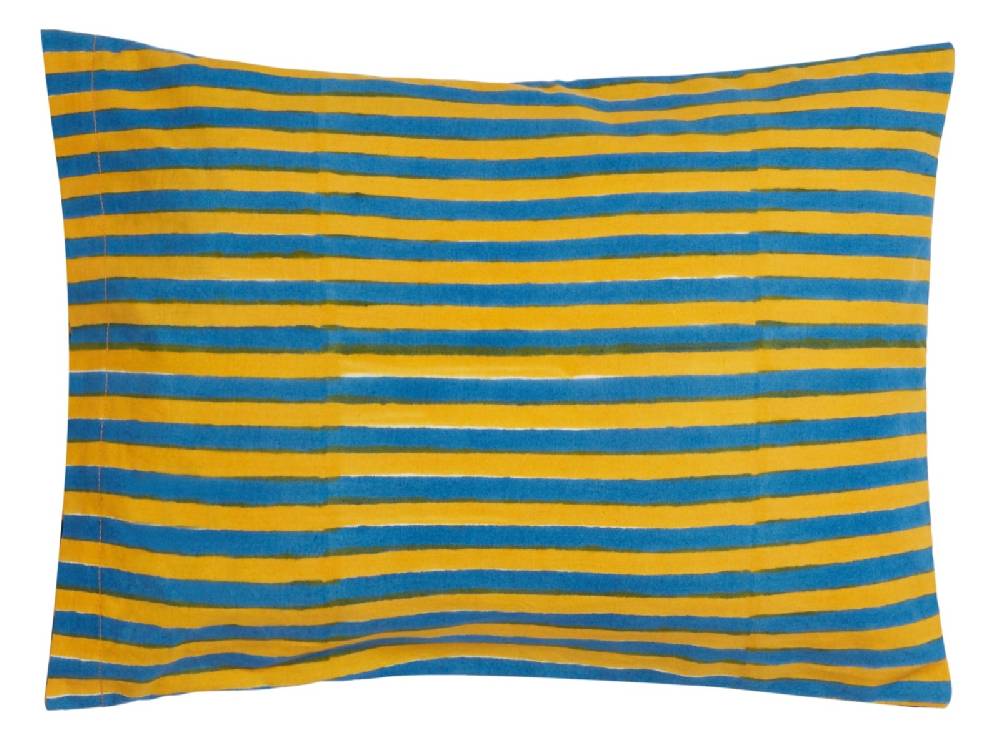 Lisa Corti cuscino cotone 30x40cm arabesque corolla blue natural Comprare a buon mercato