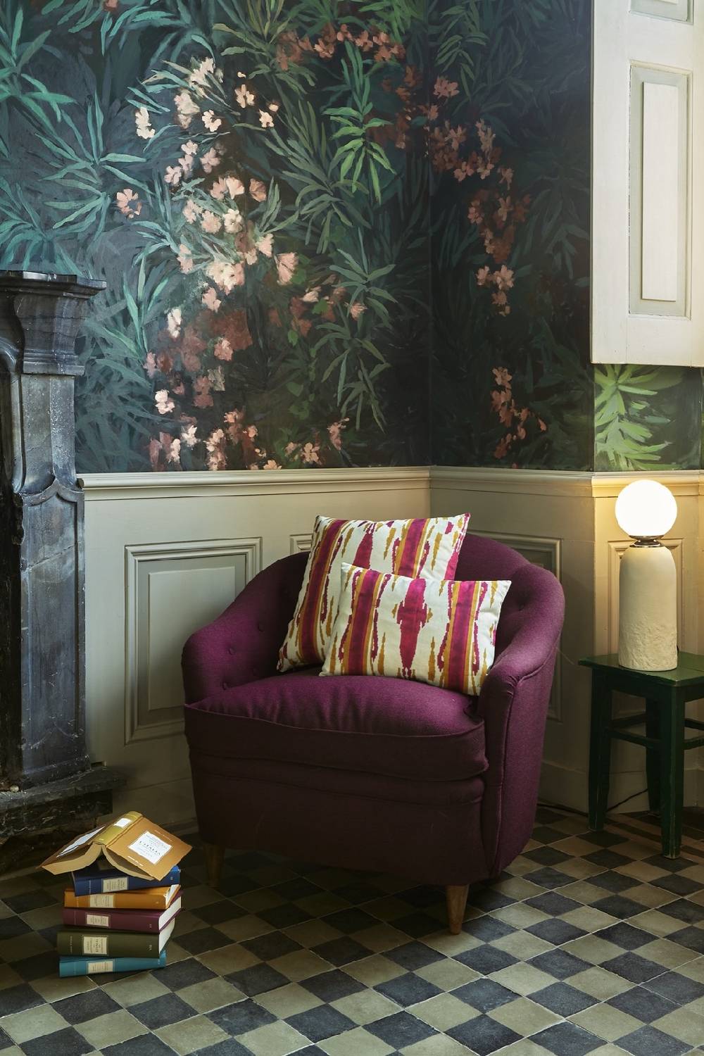 Lisa Corti cuscino cotone 30x40cm flame aubergine gold Negozio