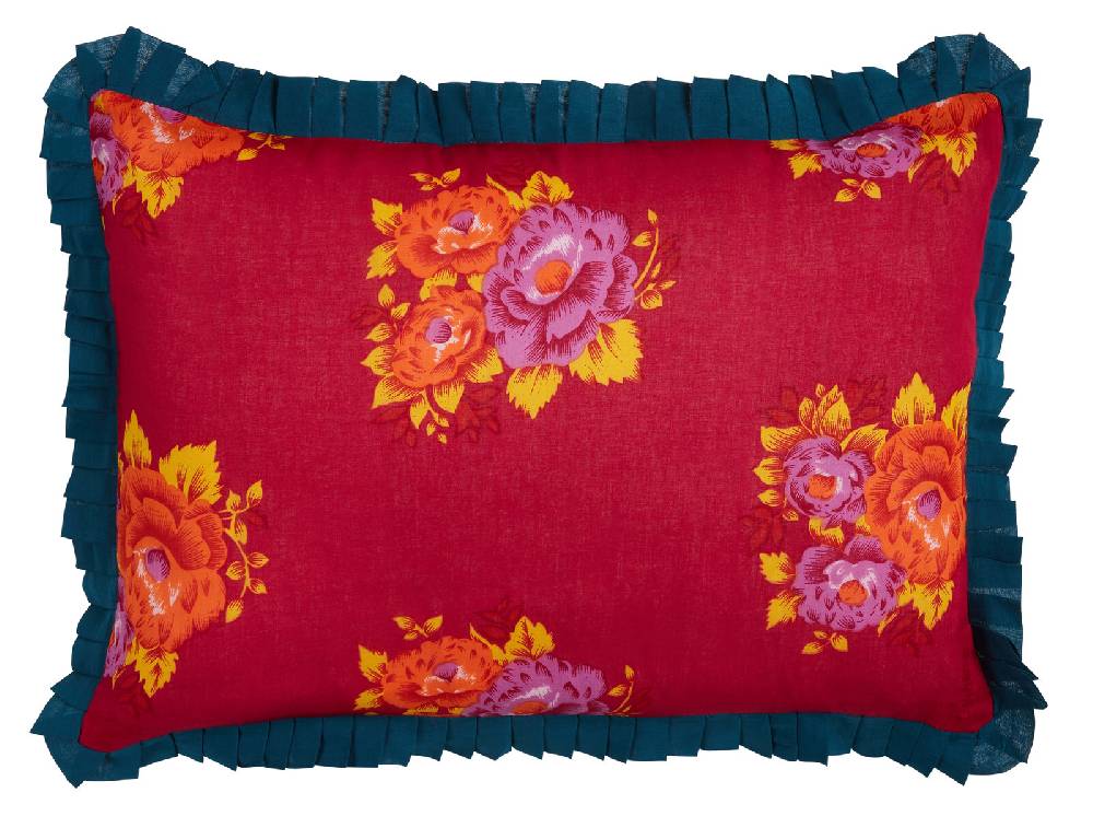 Lisa Corti federa organza 35x50cm tiger flower ruby red Cyber Monday