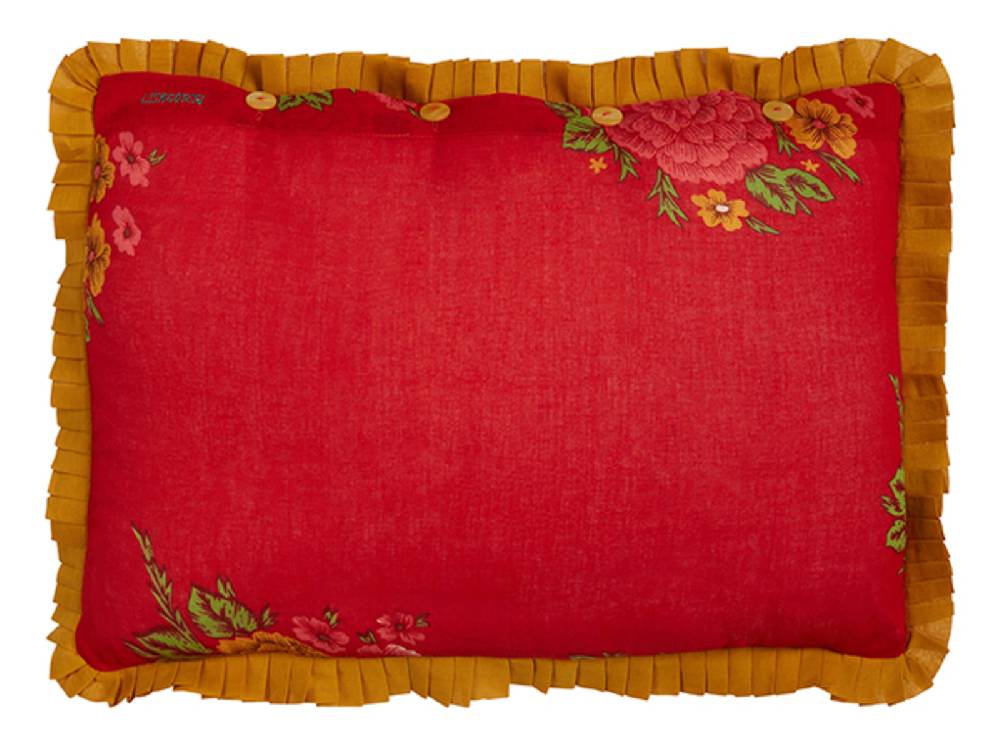 Lisa Corti federa organza 35x50cm big dahlia red Offerta natalizia