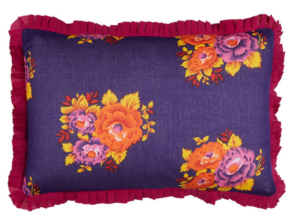 Lisa Corti federa organza 35x50cm tiger flower dark blue Offerta Anniversario