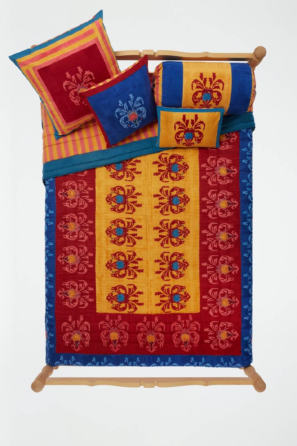 Lisa Corti federa cotone 45x45cm brocade royal blue Online Outlet