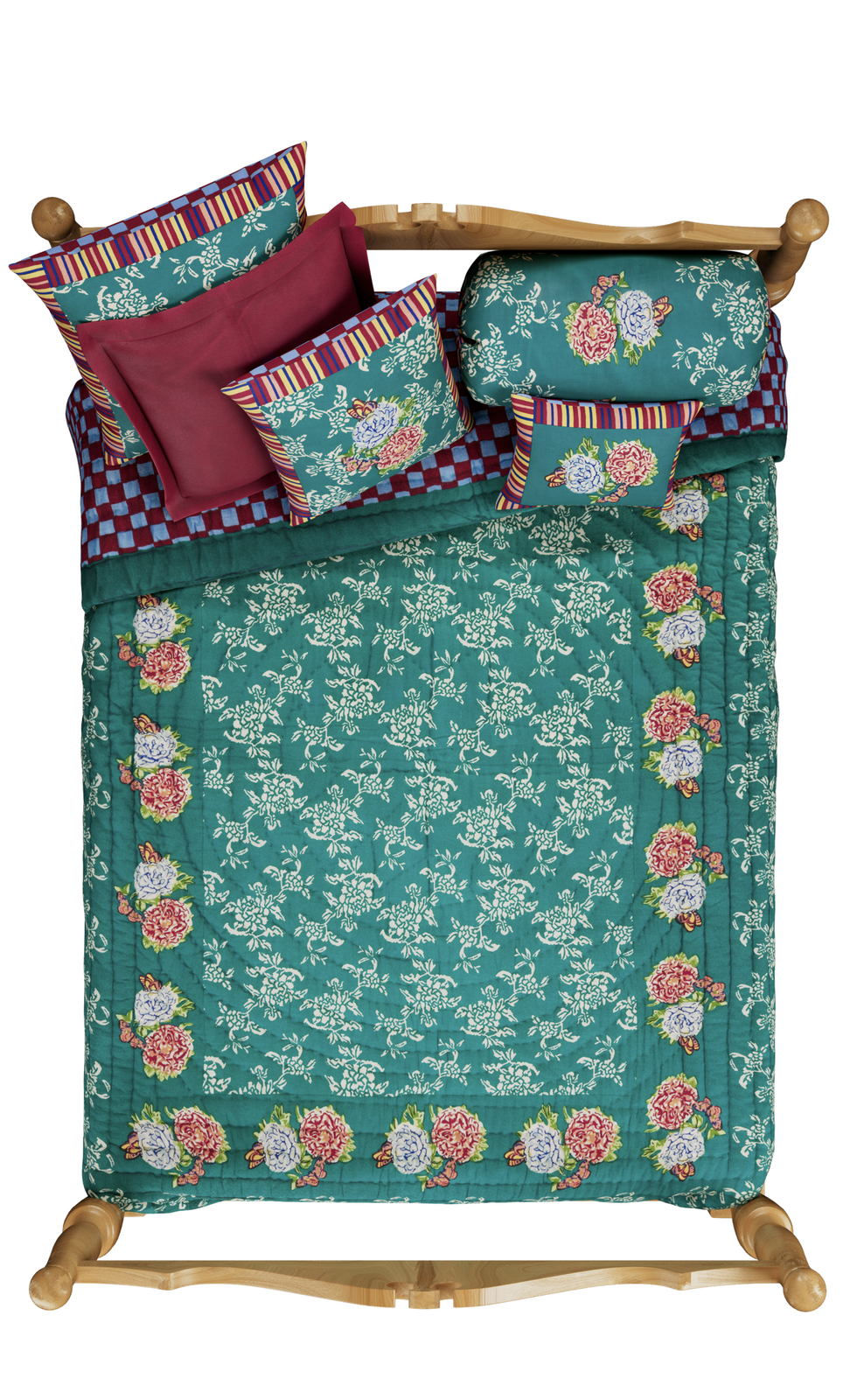 Lisa Corti trapunta reversibile 250x270cm kandem queen green Rilascio limitato