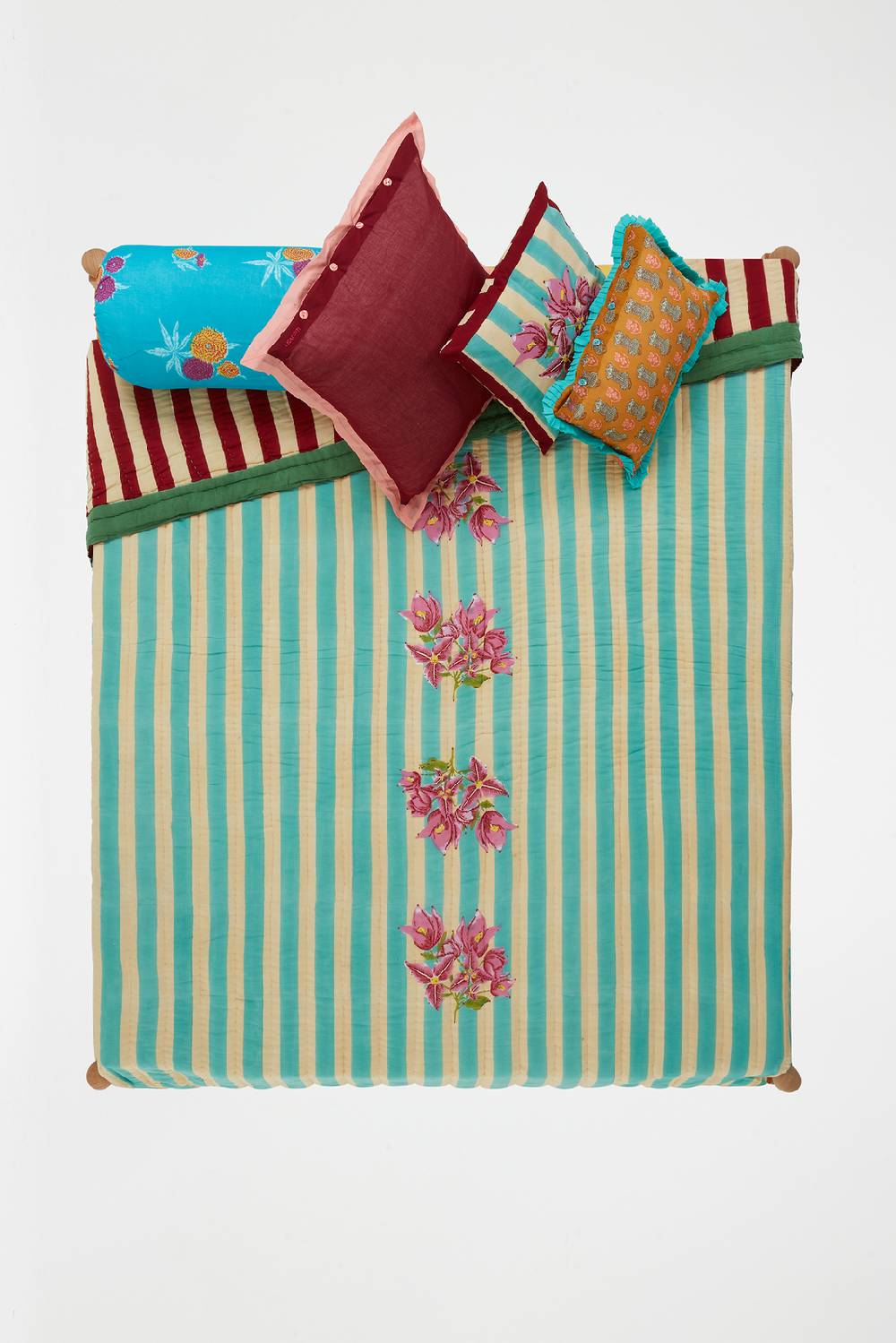 Lisa Corti trapunta reversibile 250x270cm issimo x lisa corti bouganville stripes white veronese Fino al 50% di sconto
