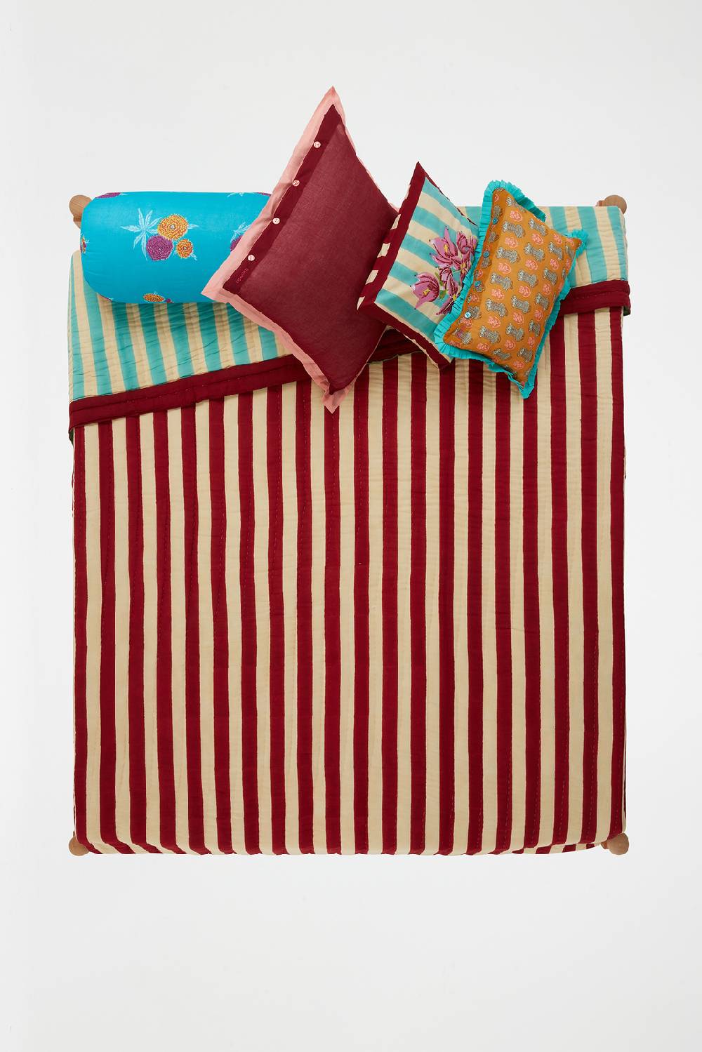 Lisa Corti trapunta reversibile 250x270cm issimo x lisa corti bouganville stripes white veronese Fino al 50% di sconto