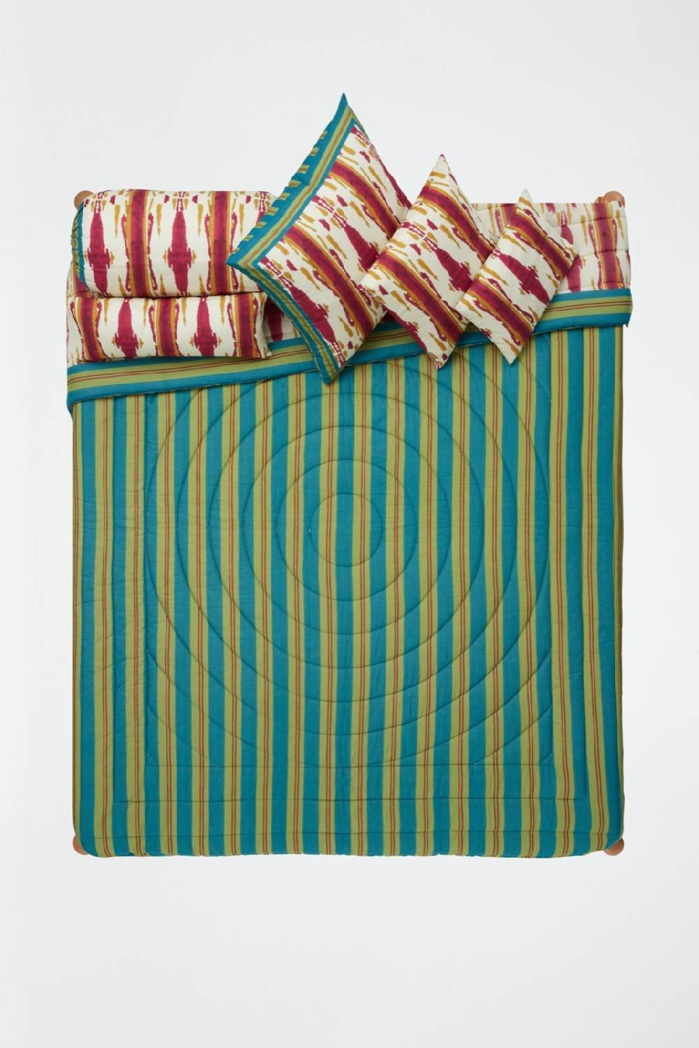 Lisa Corti trapunta reversibile 250x270cm flame aubergine gold Only for today