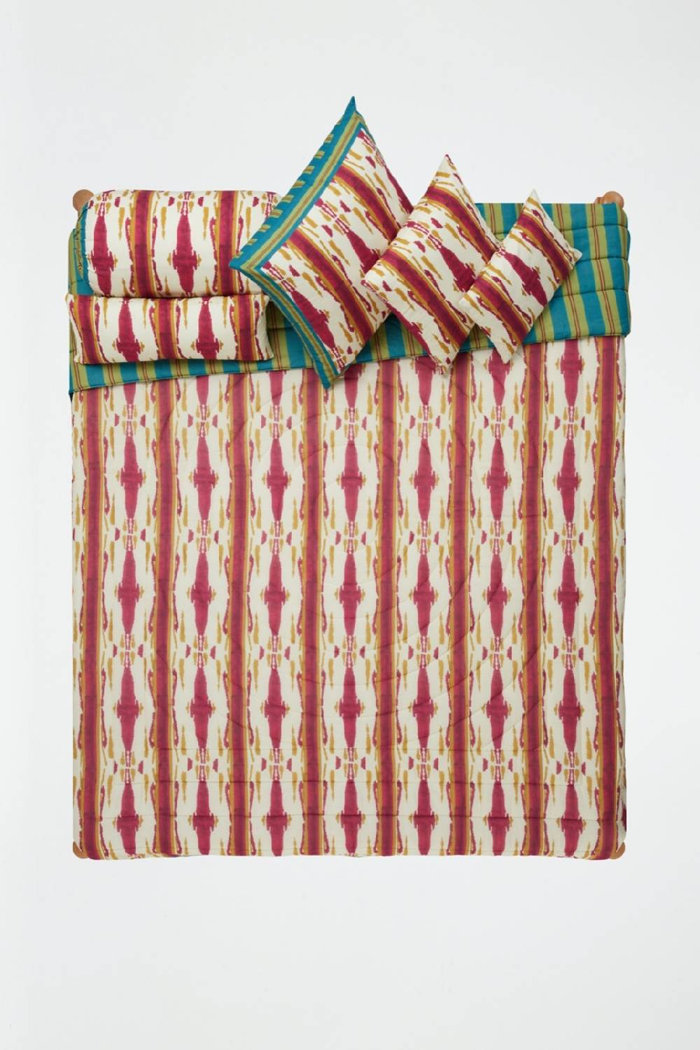 Lisa Corti trapunta reversibile 250x270cm flame aubergine gold Only for today