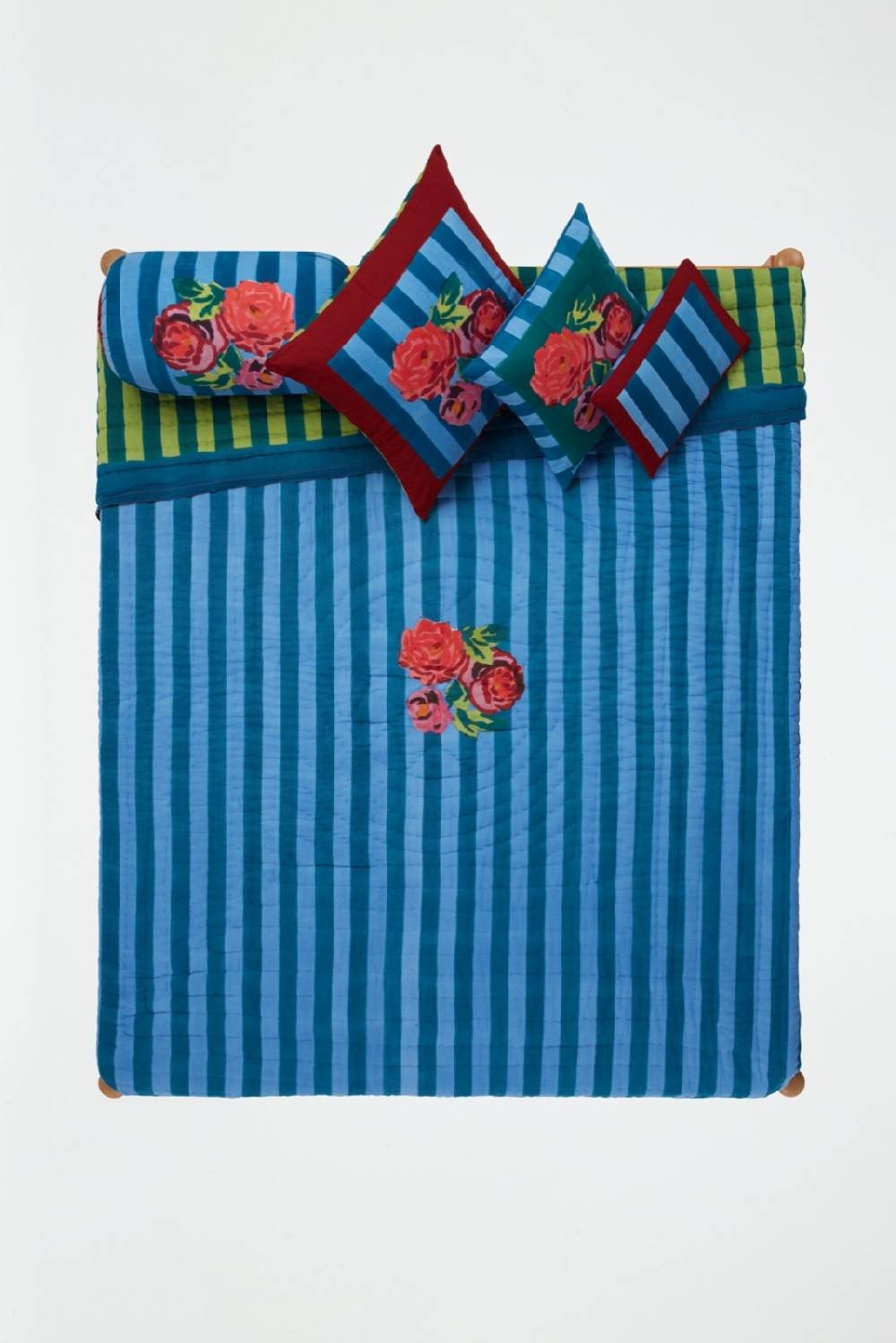 Lisa Corti trapunta reversibile 250x270cm nizam stripes ferozi sugar Offerta speciale della fabbrica