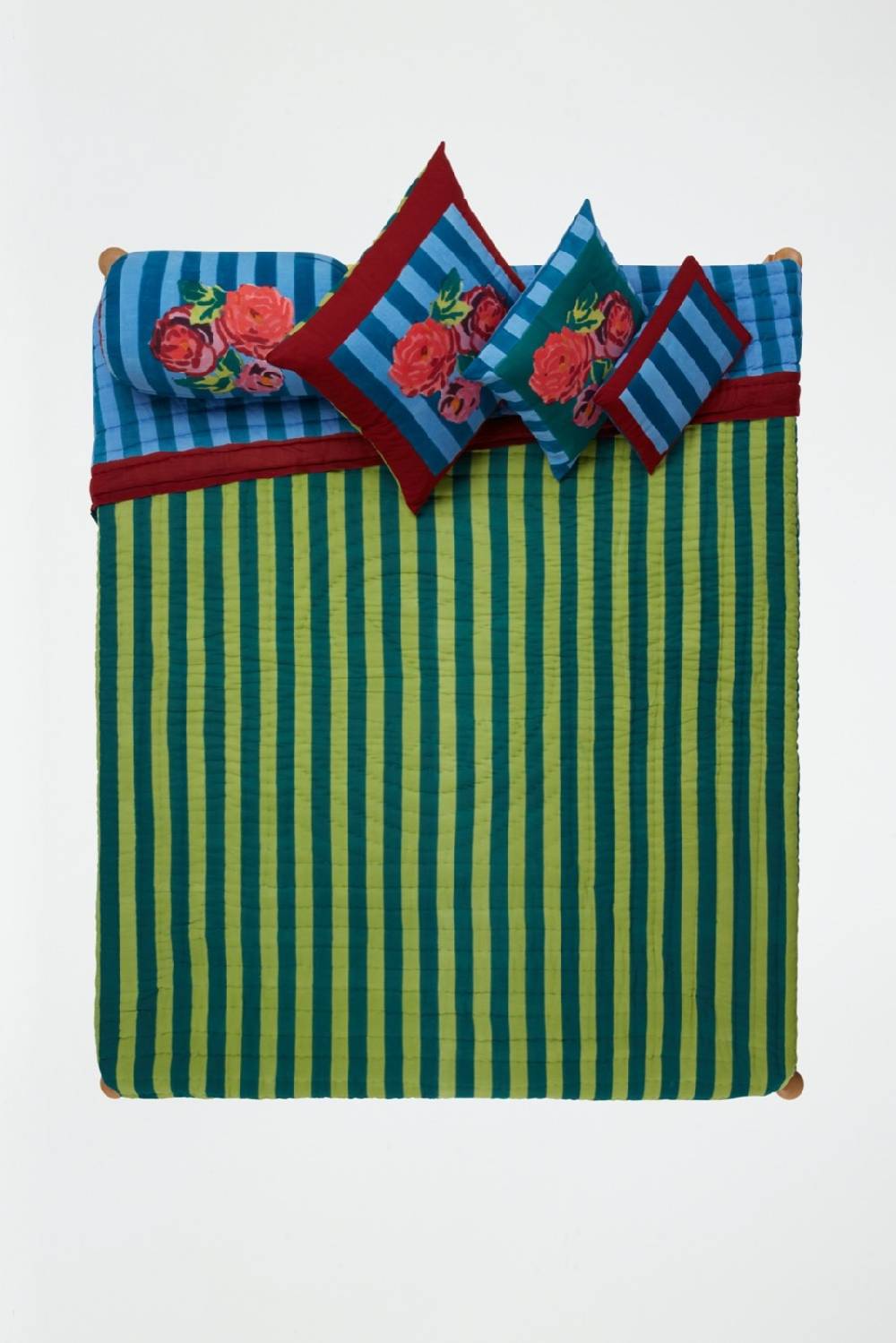 Lisa Corti trapunta reversibile 250x270cm nizam stripes ferozi sugar Offerta speciale della fabbrica