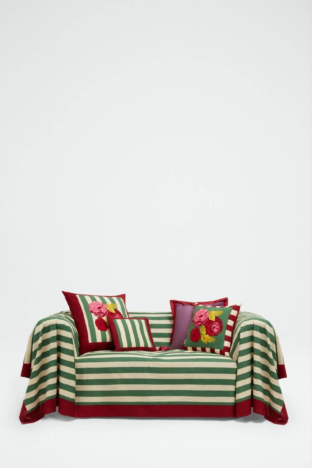 Lisa Corti telo cotone 250x270cm nizam stripes green natural Offerta esclusiva