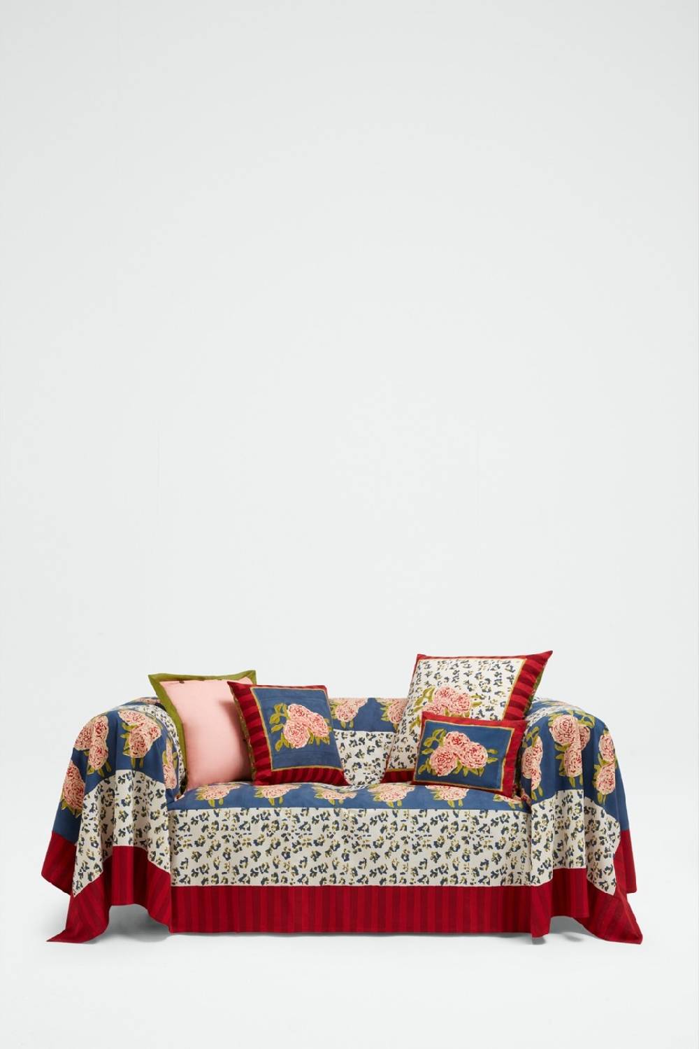 Lisa Corti telo cotone 250x270cm leopard stripes dark blue Vendite stagionali