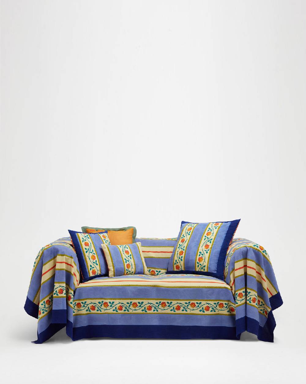Lisa Corti telo cotone 250x270cm varanasi stripes pervinch Black Friday