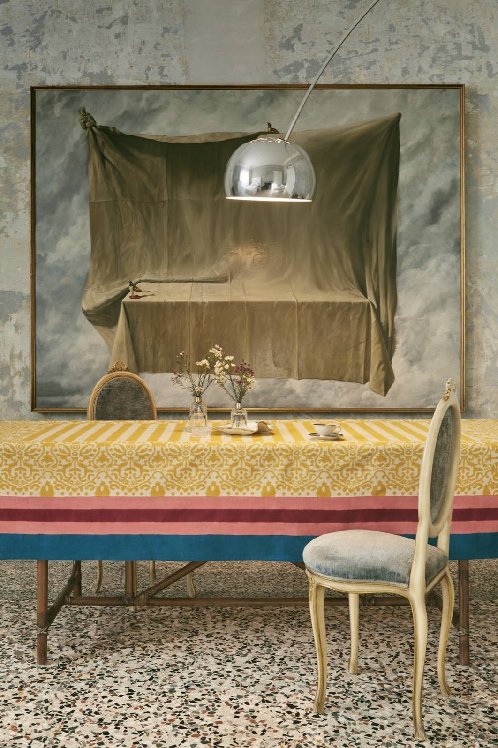 Lisa Corti telo cotone 250x270cm damask design gold Offerta natalizia