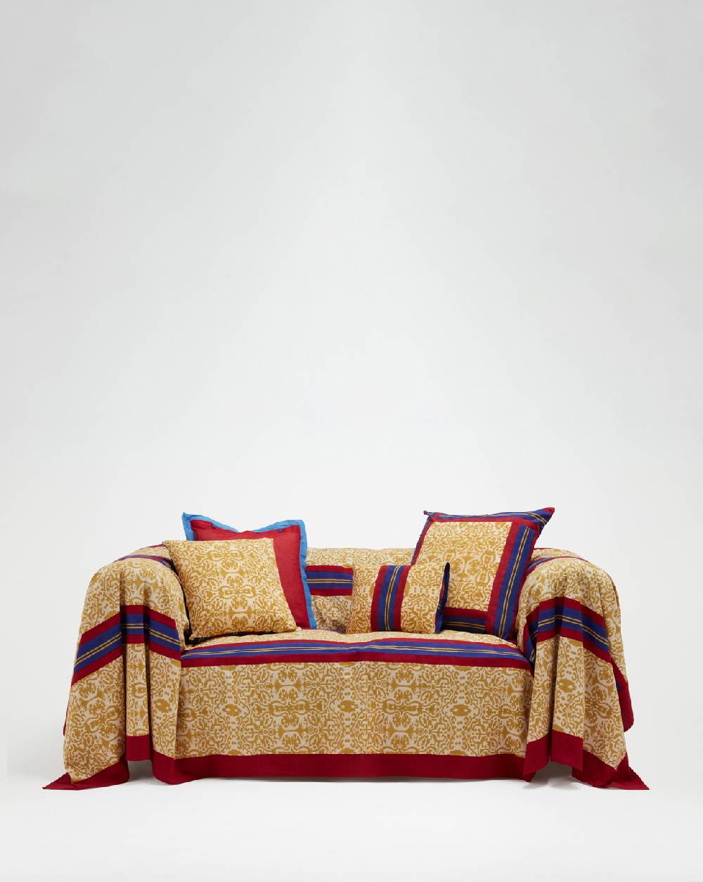 Lisa Corti telo cotone 250x270cm damask stripes chutney Offerta per la Festa della Mamma