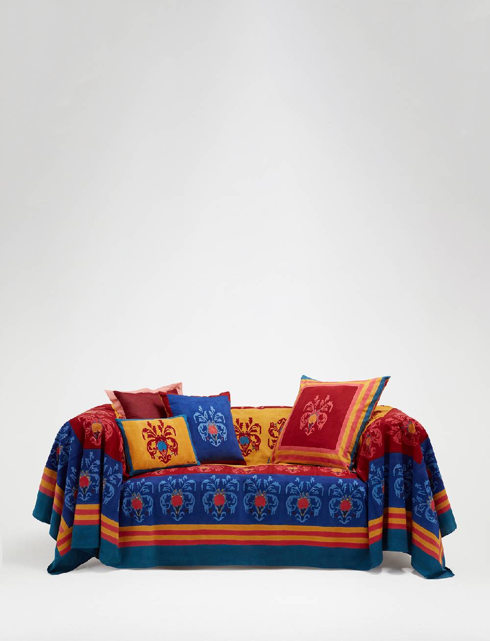Lisa Corti telo cotone 250x270cm brocade royal blue Offerta San Valentino