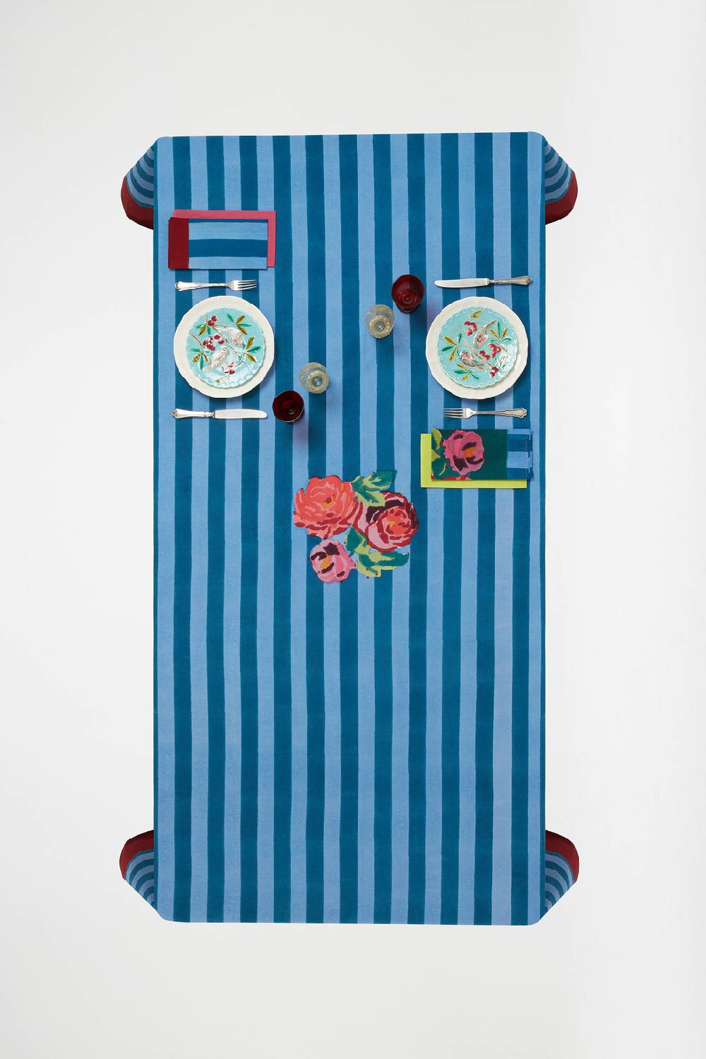 Lisa Corti telo cotone 250x270cm nizam stripes ferozi sugar Offerta migliore