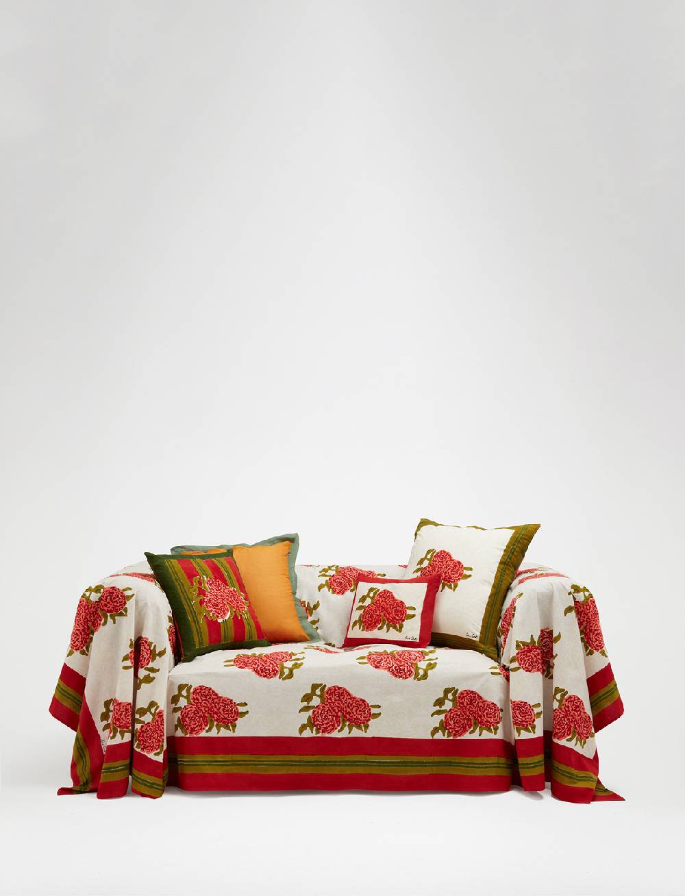 Lisa Corti telo cotone 250x270cm leopard bouquet red Online Outlet