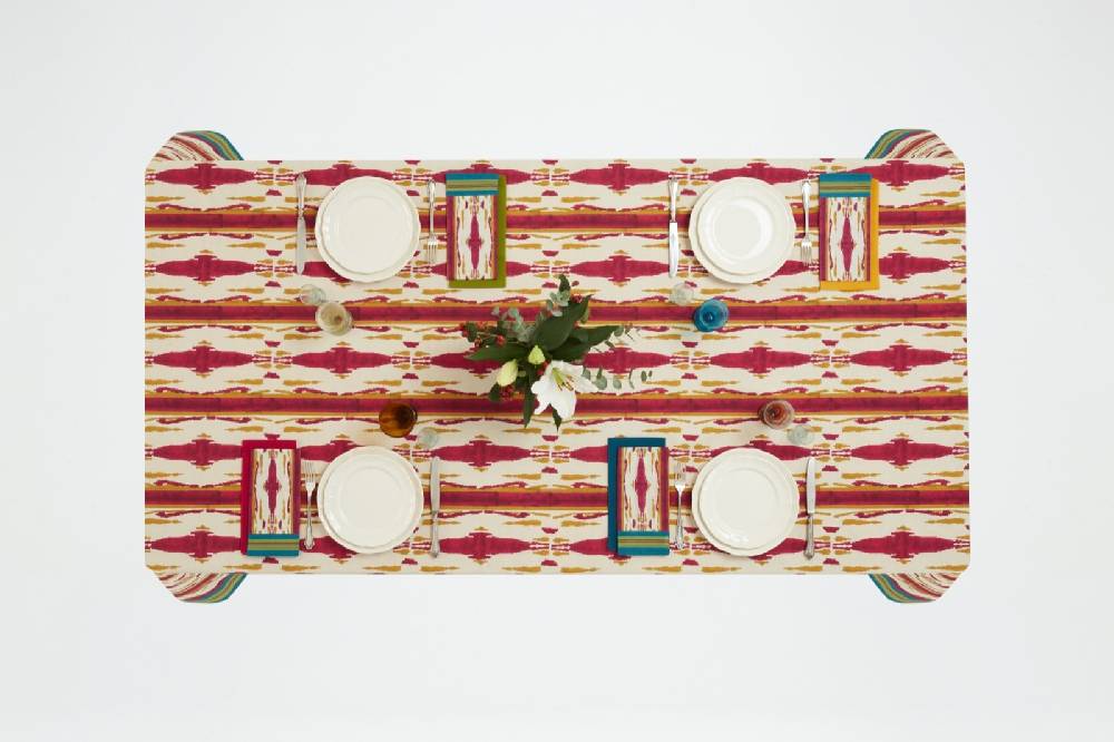 Lisa Corti telo cotone 250x270cm flame aubergine-gold Lightning offer