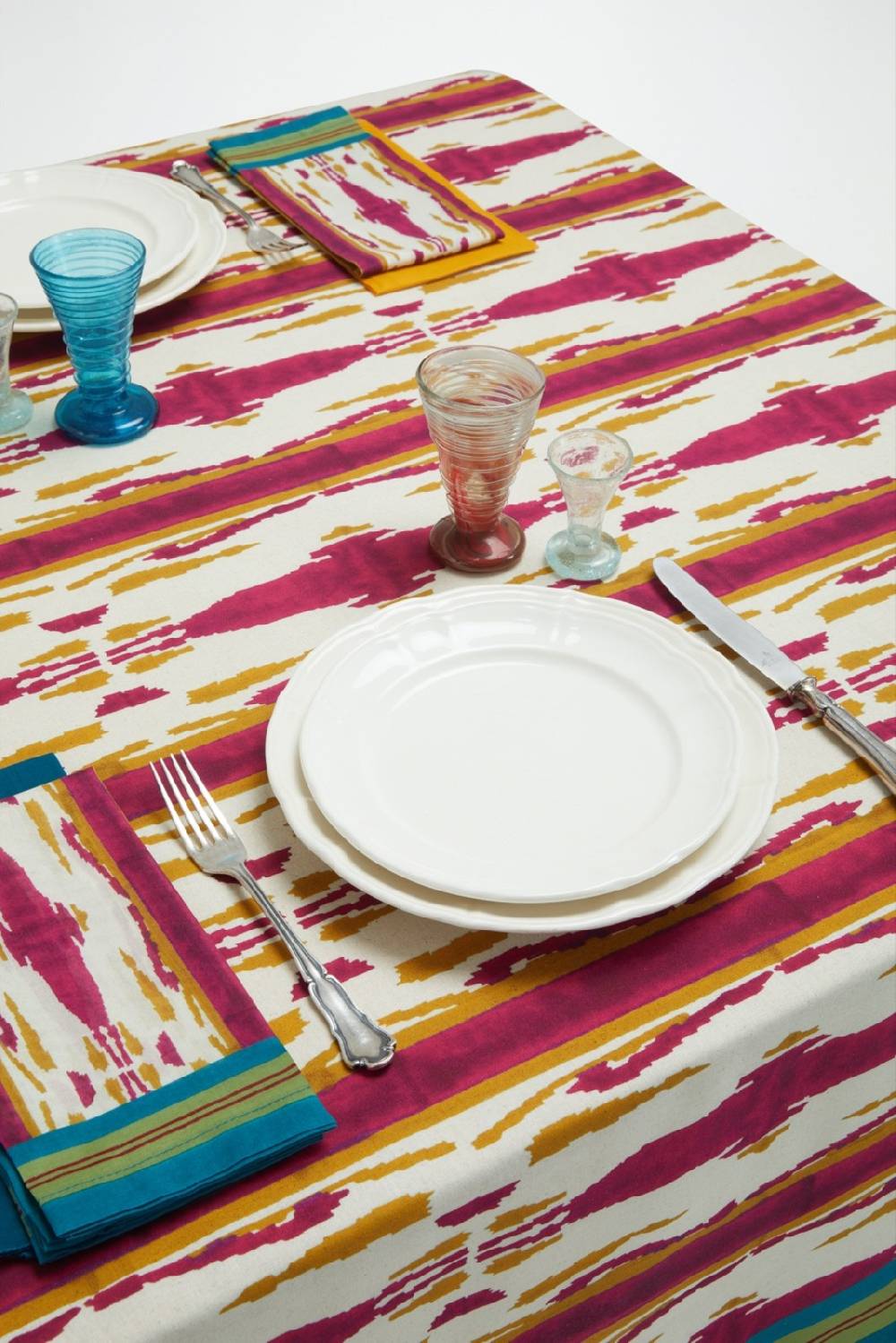 Lisa Corti telo cotone 250x270cm flame aubergine-gold Lightning offer
