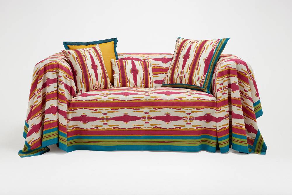 Lisa Corti telo cotone 250x270cm flame aubergine-gold Lightning offer