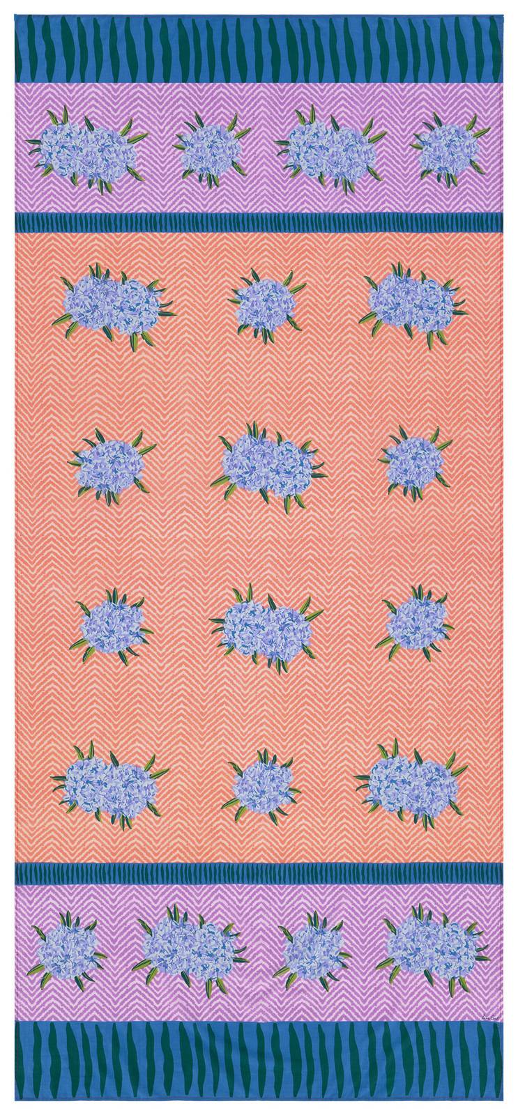 Lisa Corti tenda mussola di cotone 110x240cm oleander lilac peach In vendita