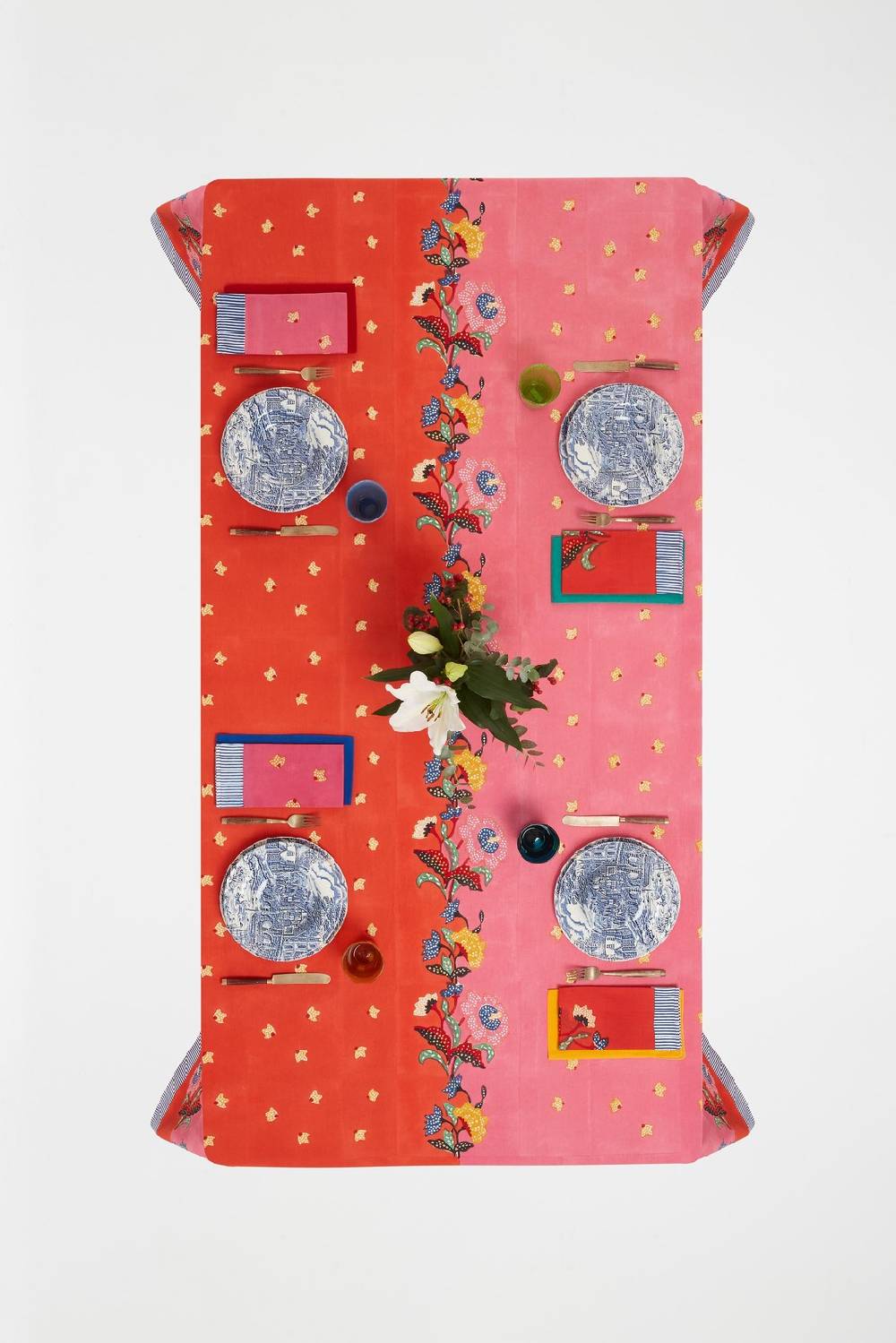 Lisa Corti telo cotone 180x350cm indonesian red rose Qualità Garantita