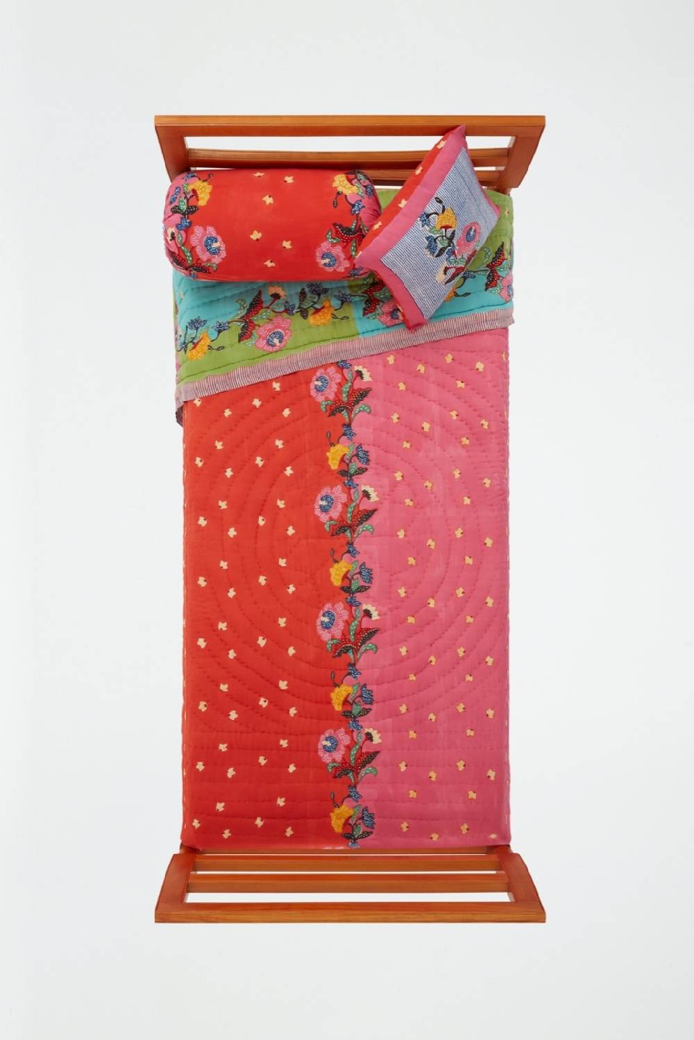 Lisa Corti trapunta reversibile 180x270cm indonesian red rose Prezzo Ridotto