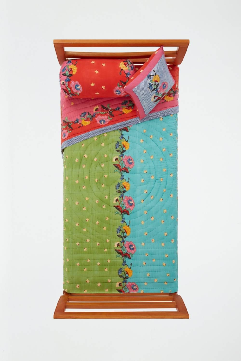 Lisa Corti trapunta reversibile 180x270cm indonesian red rose Prezzo Ridotto
