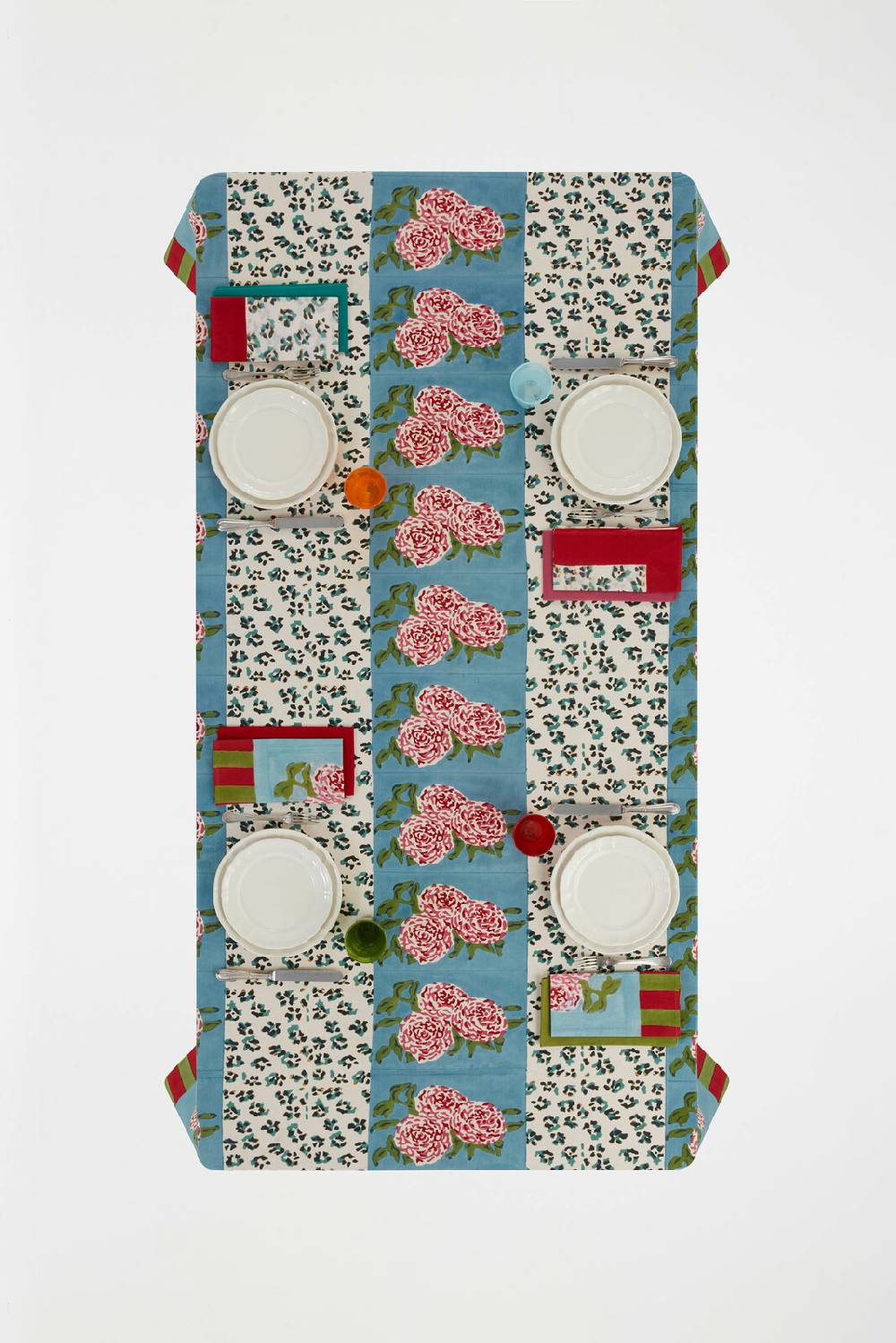 Lisa Corti telo cotone 220x350cm leopard stripes sky Offerta
