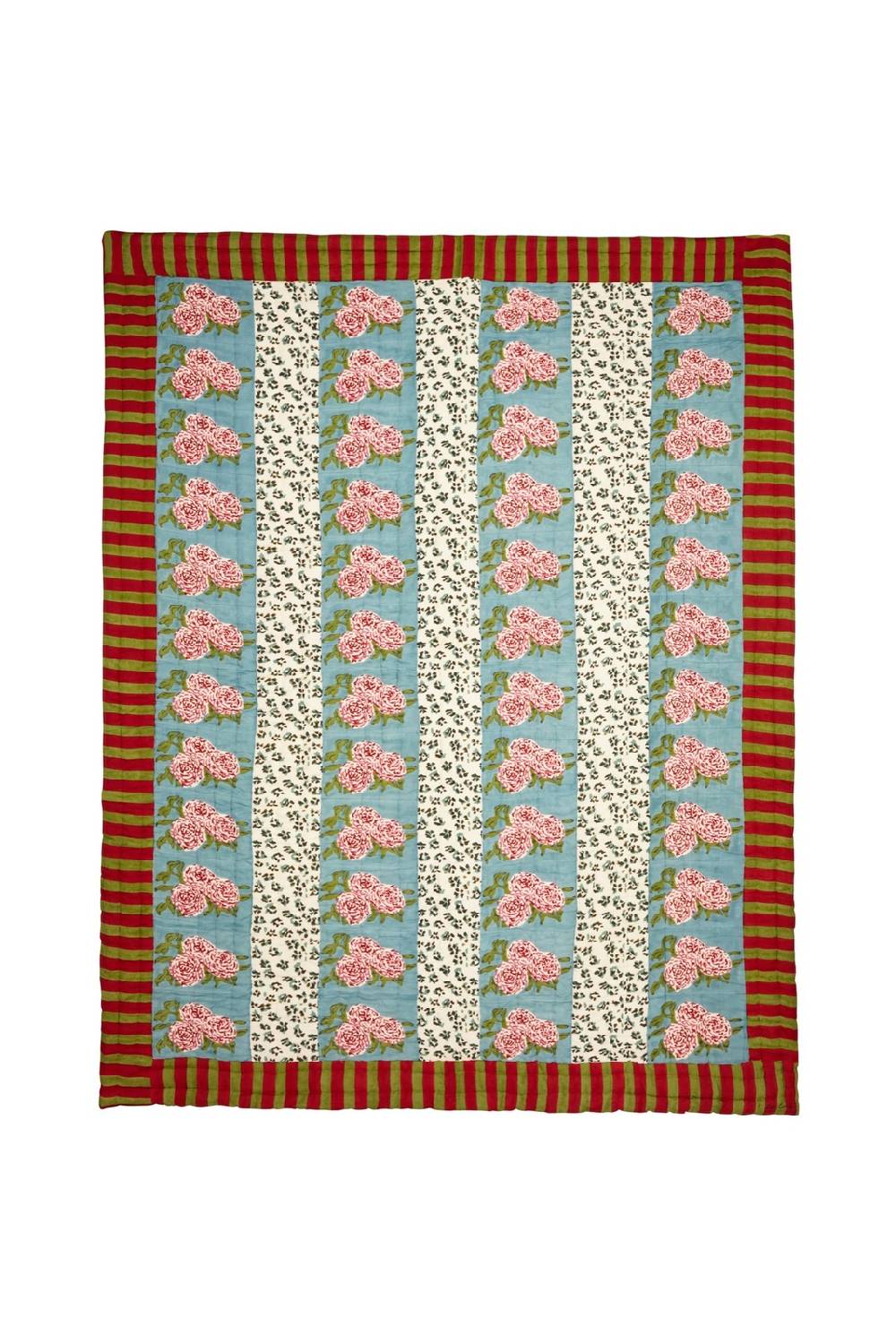 Lisa Corti trapunta reversibile 220x270cm leopard stripes sky