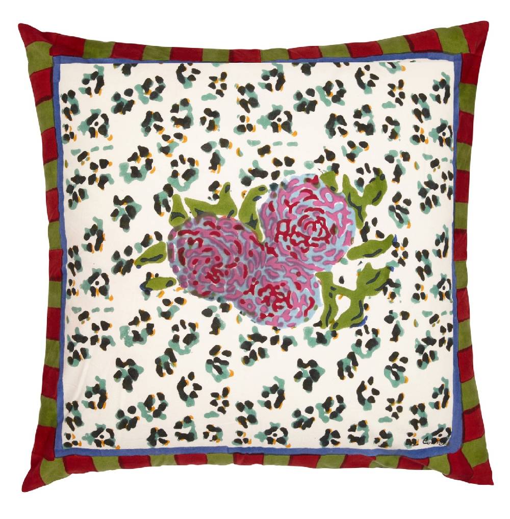 Lisa Corti federa cotone 60x60cm leopard stripes sky