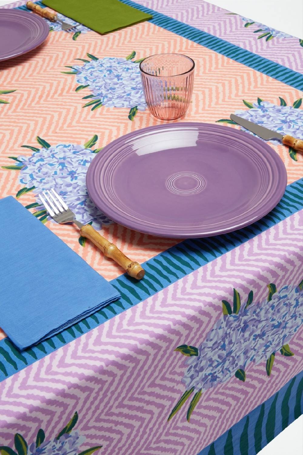 Lisa Corti telo cotone 180x350cm oleander lilac peach Negozio