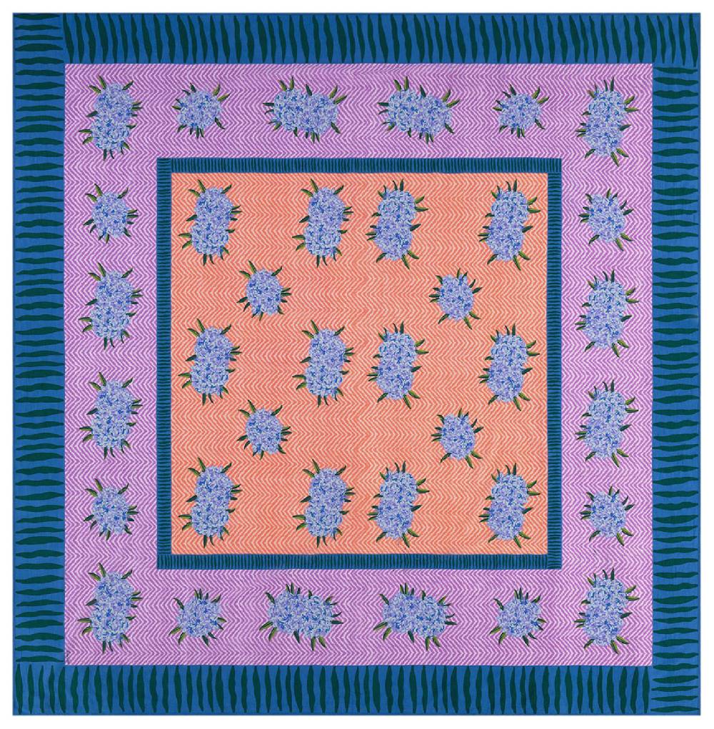 Lisa Corti telo cotone 220x220cm oleander lilac peach Nuova