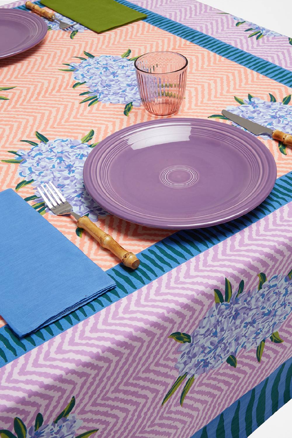 Lisa Corti telo cotone 220x220cm oleander lilac peach Nuova