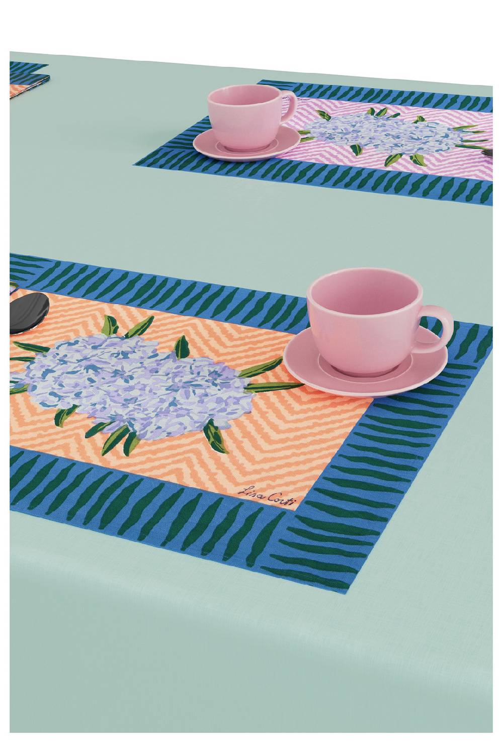Lisa Corti tovaglietta cotone 35x48cm oleander peach Sconto di tempo limitato