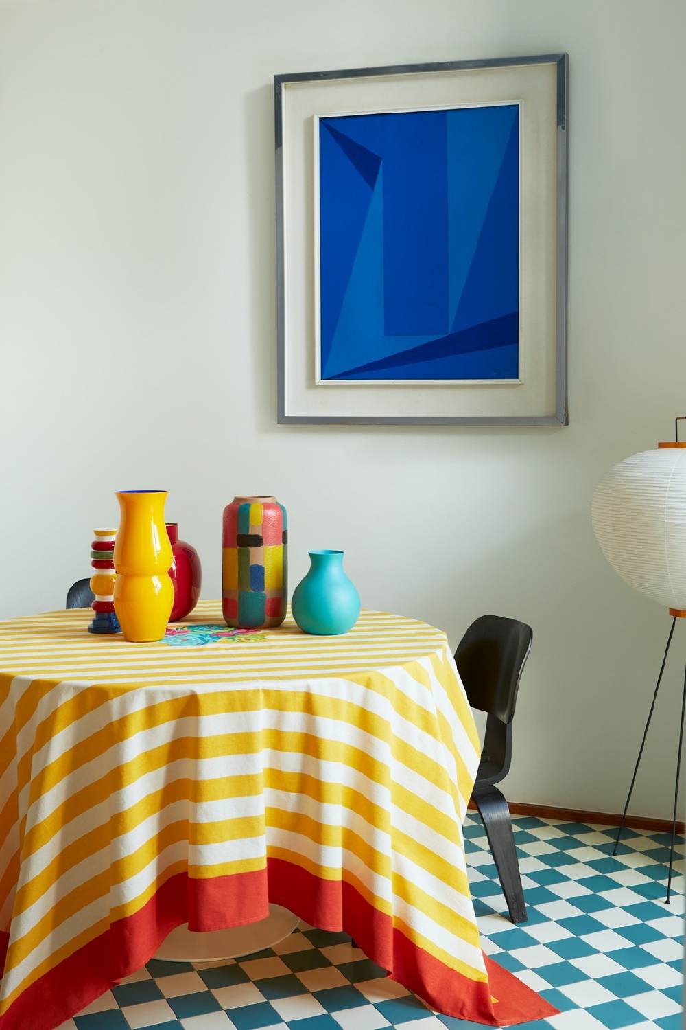 Lisa Corti telo cotone 220x220cm la veste x lisa corti nizam stripes yellow natural Offerta esclusiva