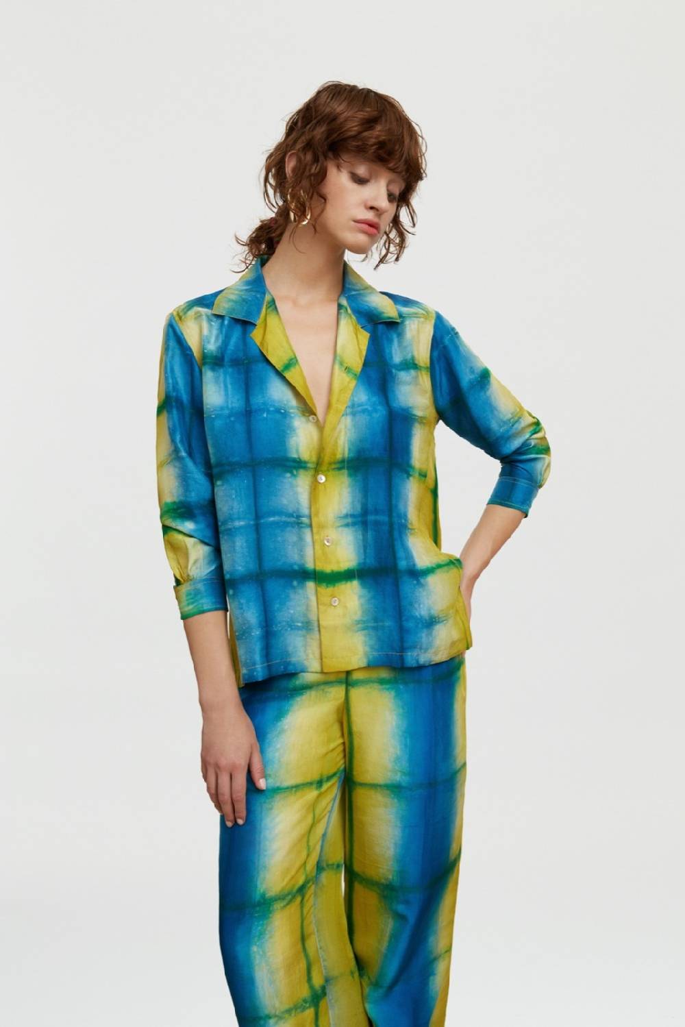 Lisa Corti camicia onda tangra sulphur