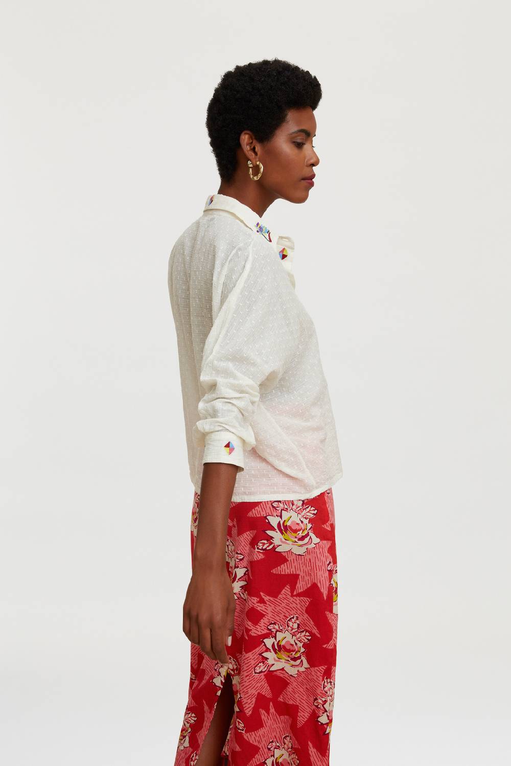 Lisa Corti camicia dahlia plumetis white Offerta Anniversario