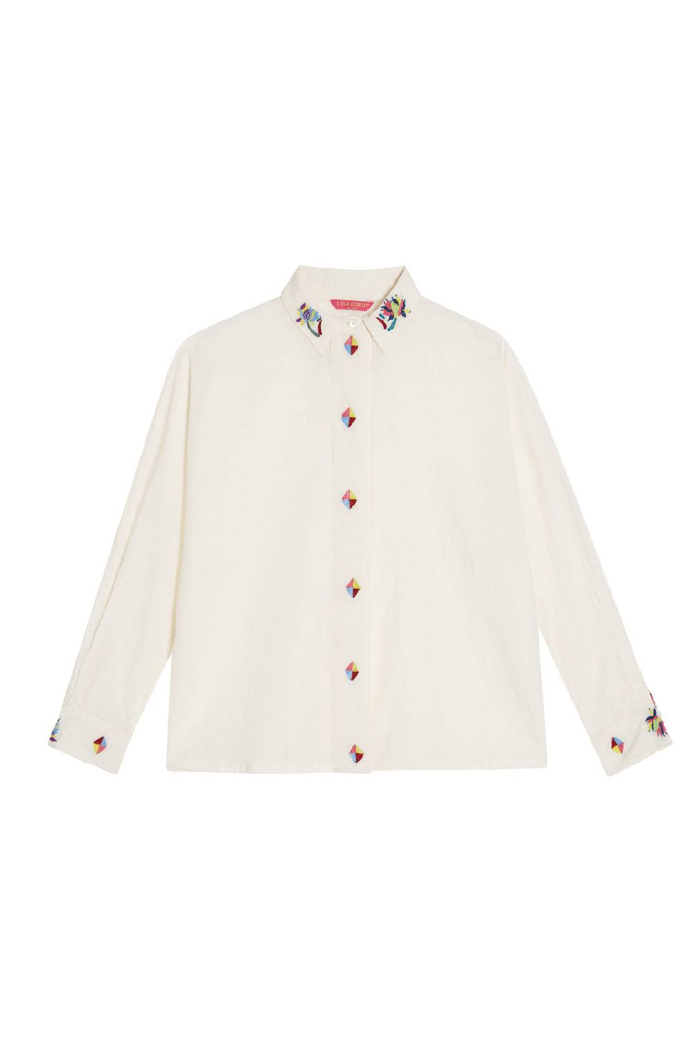 Lisa Corti camicia dahlia plumetis white Offerta Anniversario