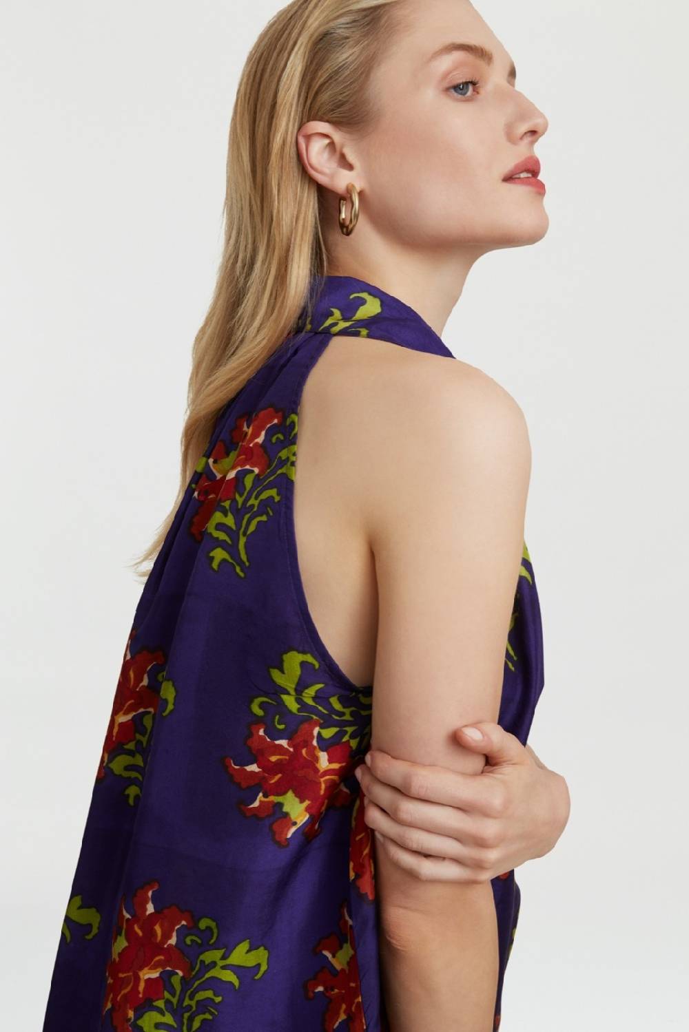 Lisa Corti camicia ava tangeri flower purple Offerte esclusive