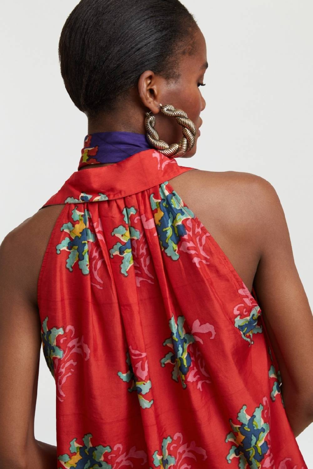Lisa Corti camicia ava tangeri flower coral Lightning offer