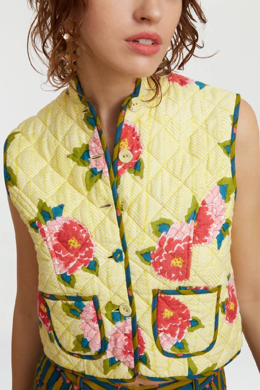 Lisa Corti gilet jaipur barwara light yellow Offerte giornaliere